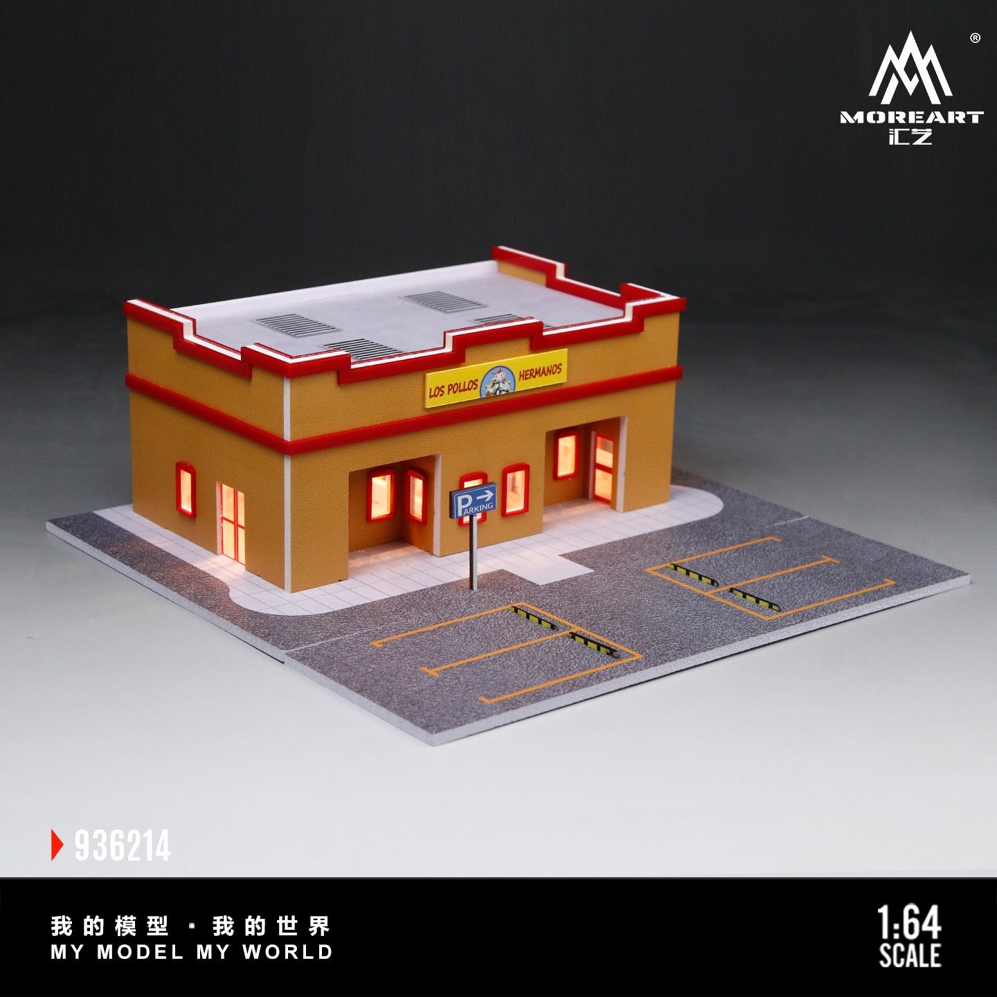 MoreArt - Pre-Order - Los Pollos Hermanos restaurant Diorama mit Beleuchtung - MO936214