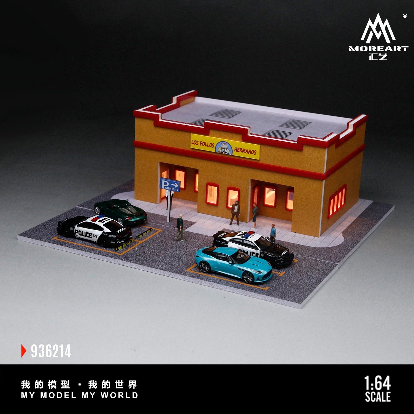 MoreArt - Pre-Order - Los Pollos Hermanos restaurant Diorama mit Beleuchtung - MO936214