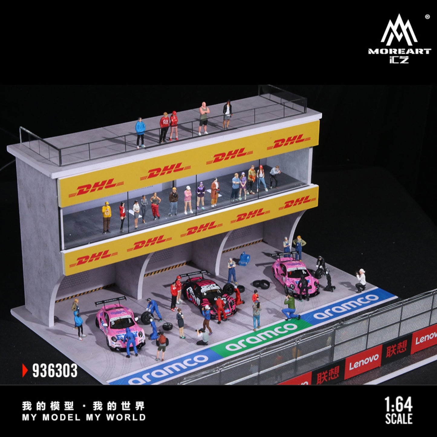MoreArt - Pre-Order - Porsche Carrera Cup - Pit Lane Diorama mit Beleuchtung - MO936303
