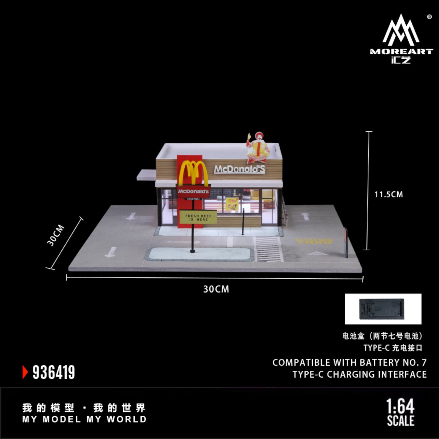 MoreArt - Pre-Order - McDonald's Diorama mit Beleuchtung - MO936419