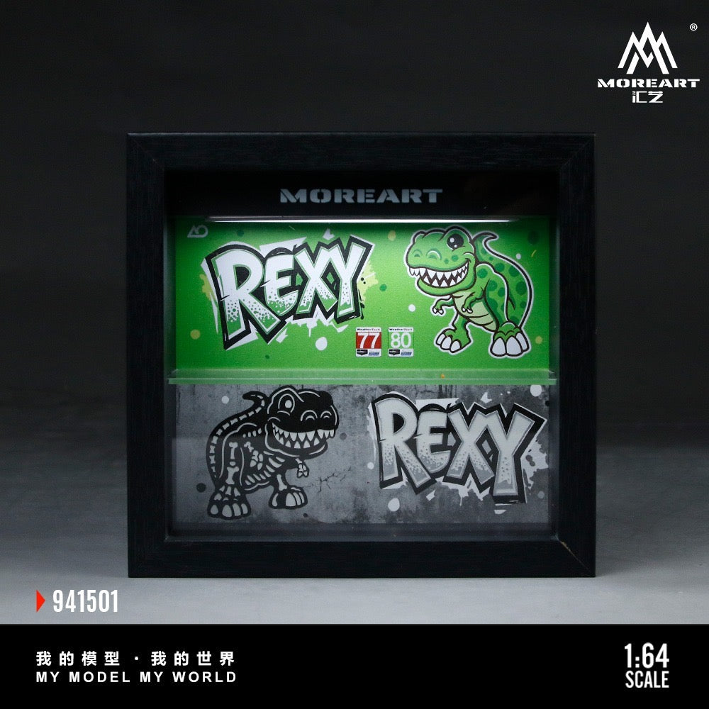 MoreArt - Pre-Order - Wood Picture Frame - Dinosaur Painting - green/grey with fluorescent effect - MO941501