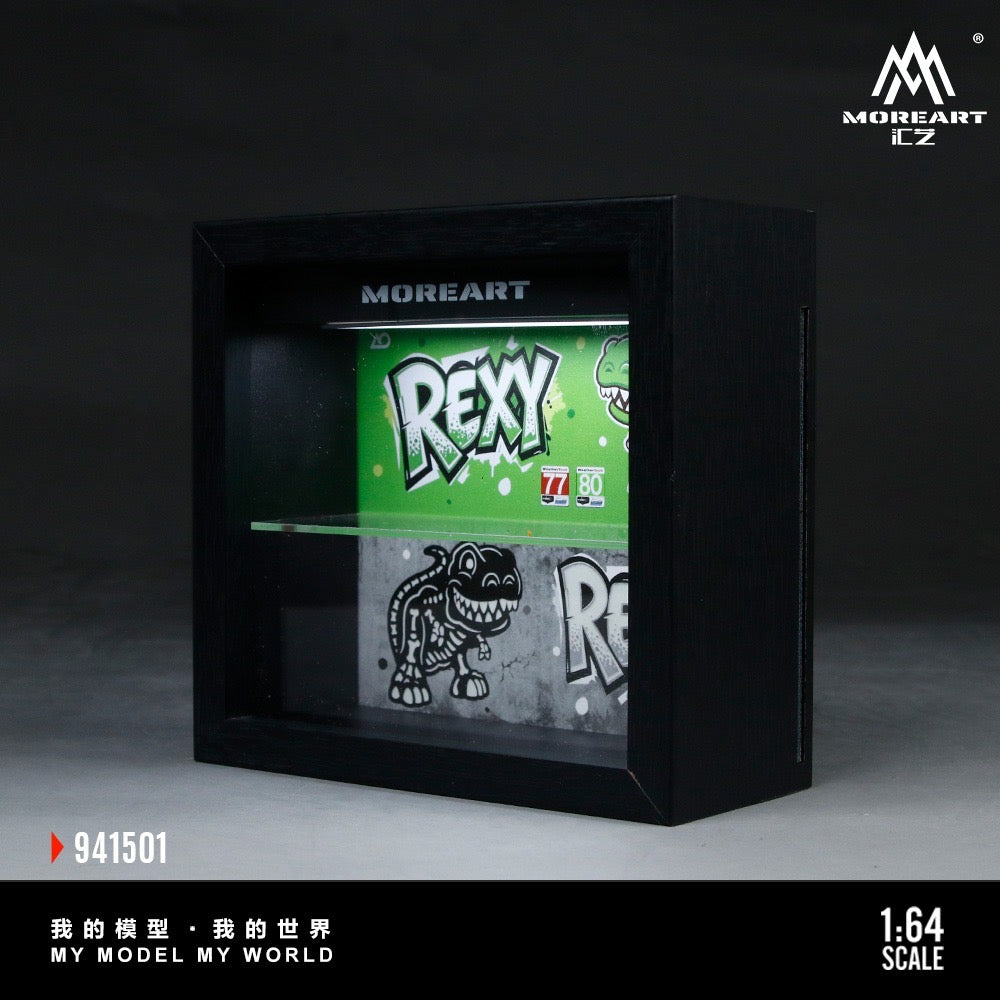 MoreArt - Pre-Order - Wood Picture Frame - Dinosaur Painting - green/grey with fluorescent effect - MO941501