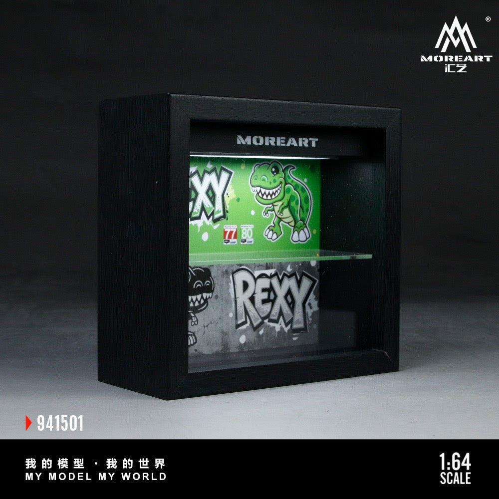 MoreArt - Pre-Order - Wood Picture Frame - Dinosaur Painting - green/grey with fluorescent effect - MO941501