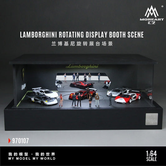 MoreArt - Pre-Order - Lamborghini Rotating Exhibition Diorama mit Beleuchtung - MO970107