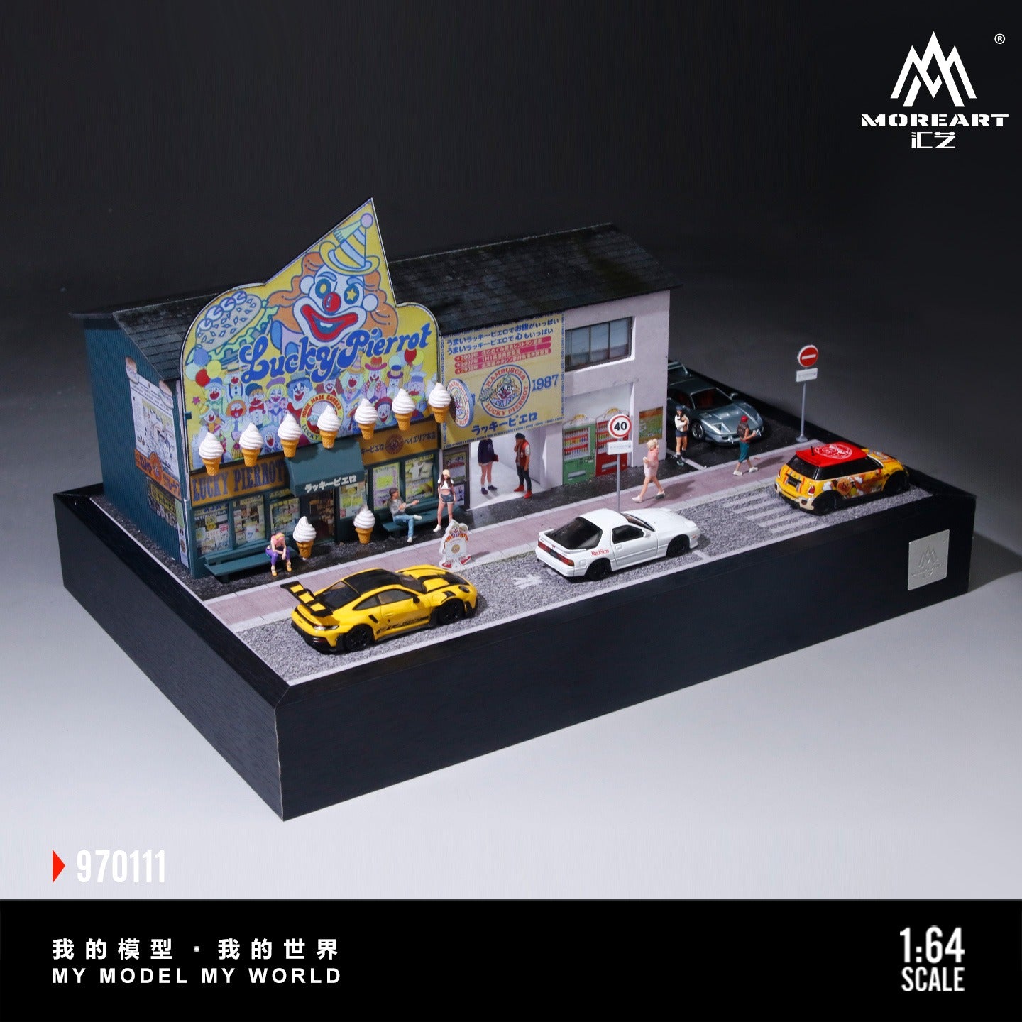 MoreArt - Pre-Order - Lucky Pierrot Street Scene Diorama mit Beleuchtung - MO970111