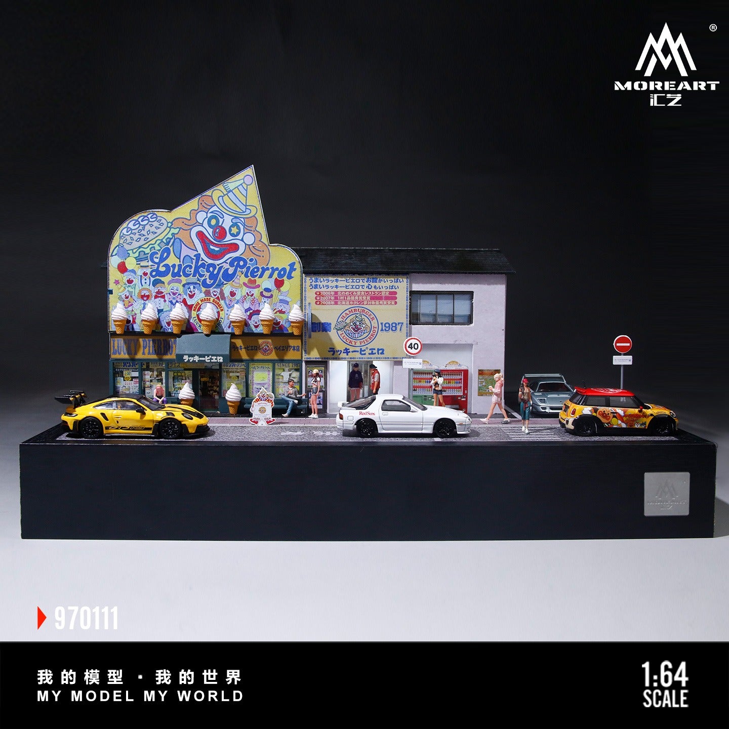 MoreArt - Pre-Order - Lucky Pierrot Street Scene Diorama mit Beleuchtung - MO970111