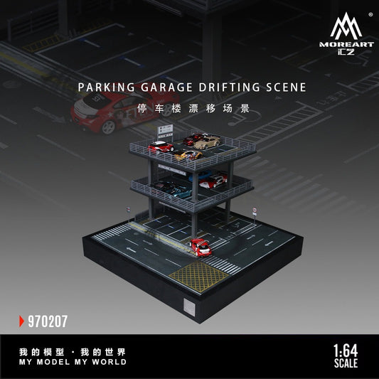 MoreArt - Pre-Order - Parking Garage Drifting Scene Diorama mit Beleuchtung - MO970207