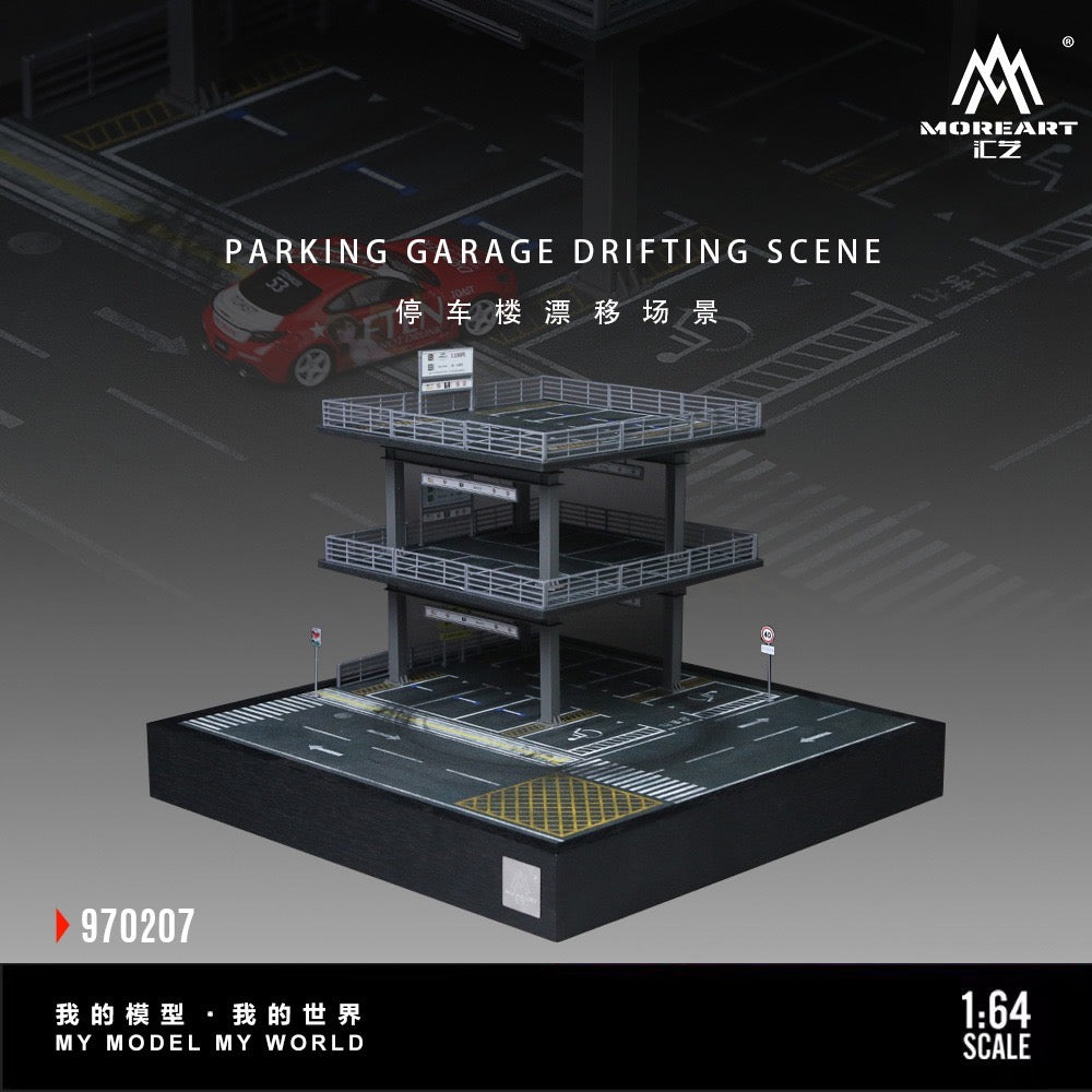 MoreArt - Pre-Order - Parking Garage Drifting Scene Diorama mit Beleuchtung - MO970207