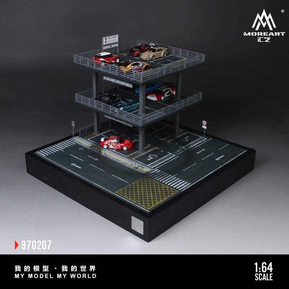 MoreArt - Pre-Order - Parking Garage Drifting Scene Diorama mit Beleuchtung - MO970207