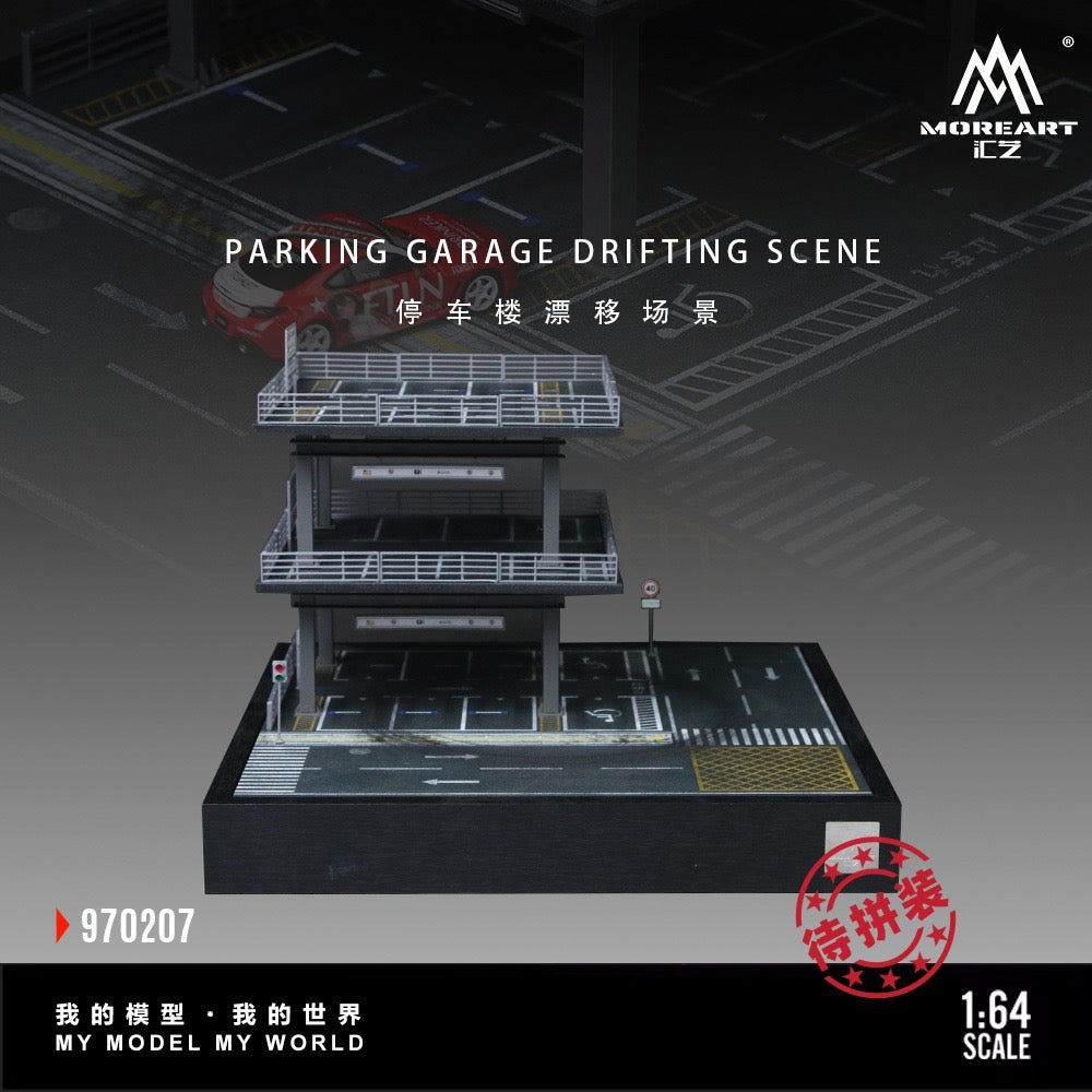MoreArt - Pre-Order - Parking Garage Drifting Scene Diorama mit Beleuchtung - MO970207