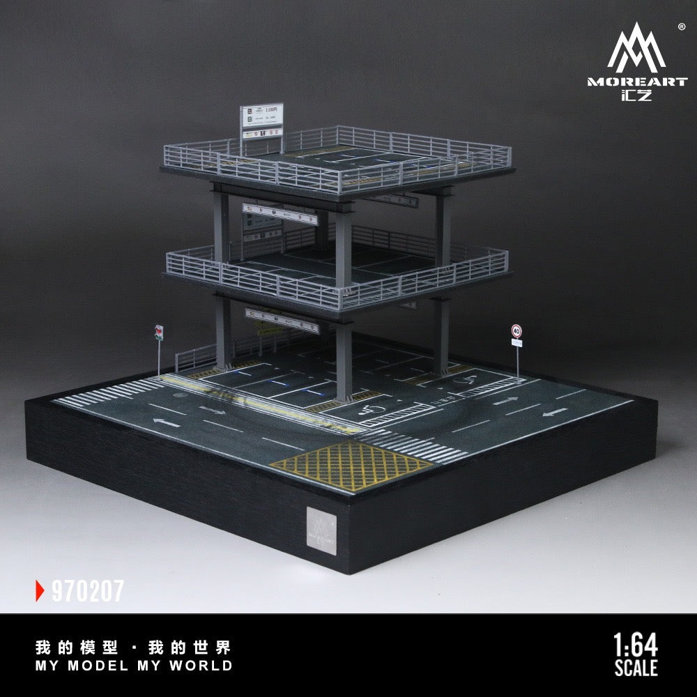 MoreArt - Pre-Order - Parking Garage Drifting Scene Diorama mit Beleuchtung - MO970207