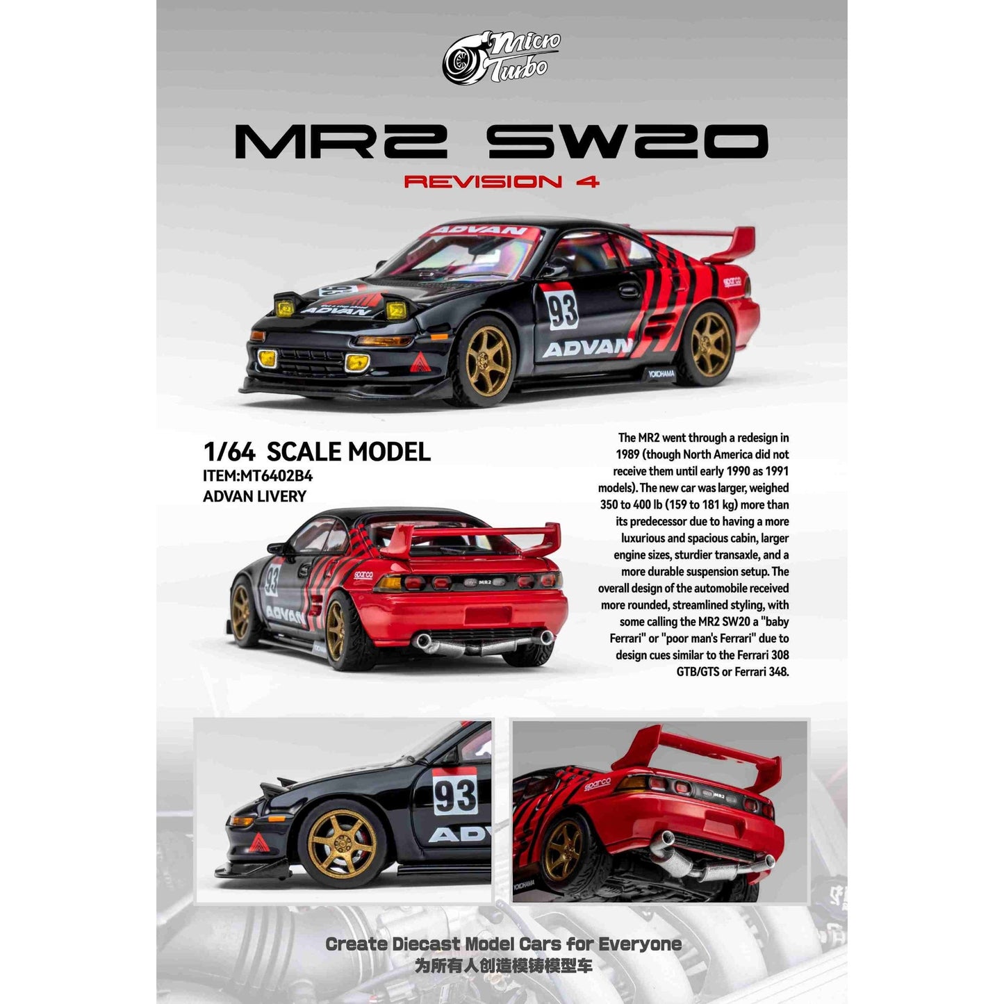 MicroTurbo - Pre-Order - Custom Toyota MR2 - Advan - MT6402B4