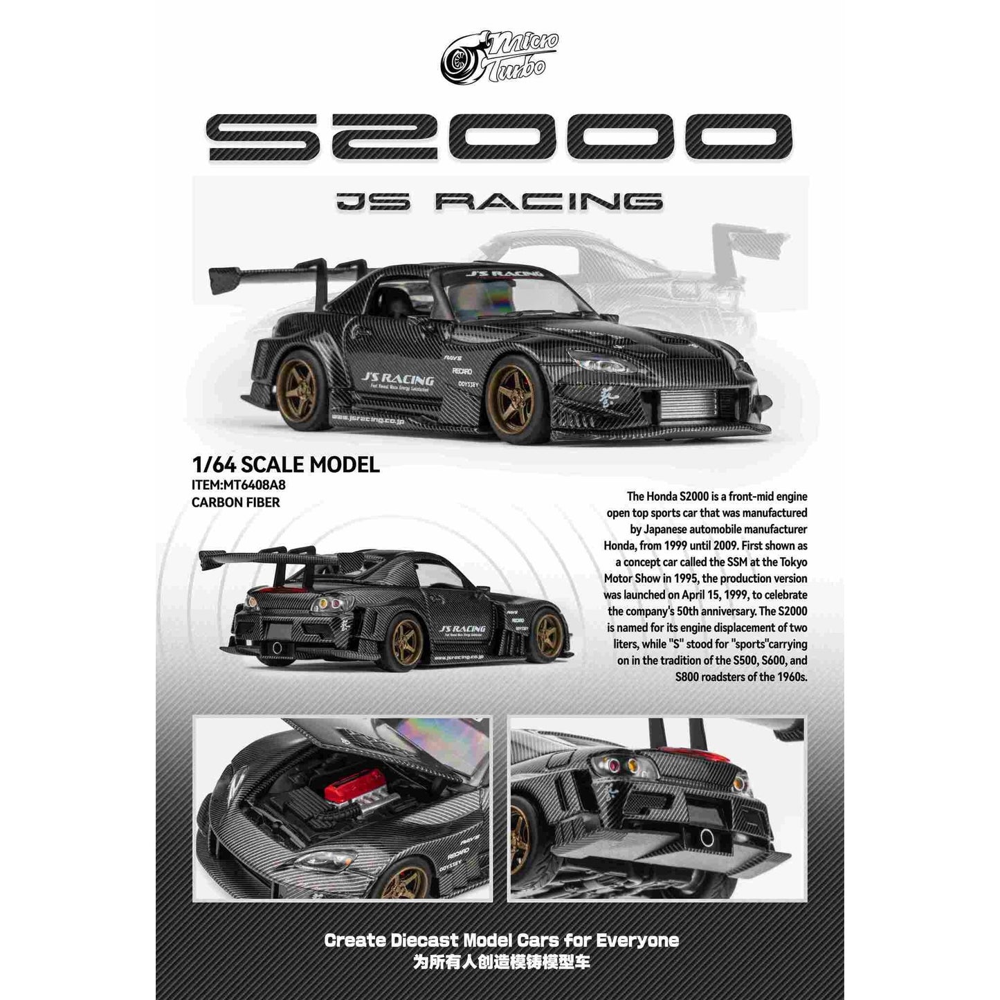MicroTurbo - Custom S2000 Js Racing, Full Carhon, CoolCar Show 2026 Special Release - MT6408A8
