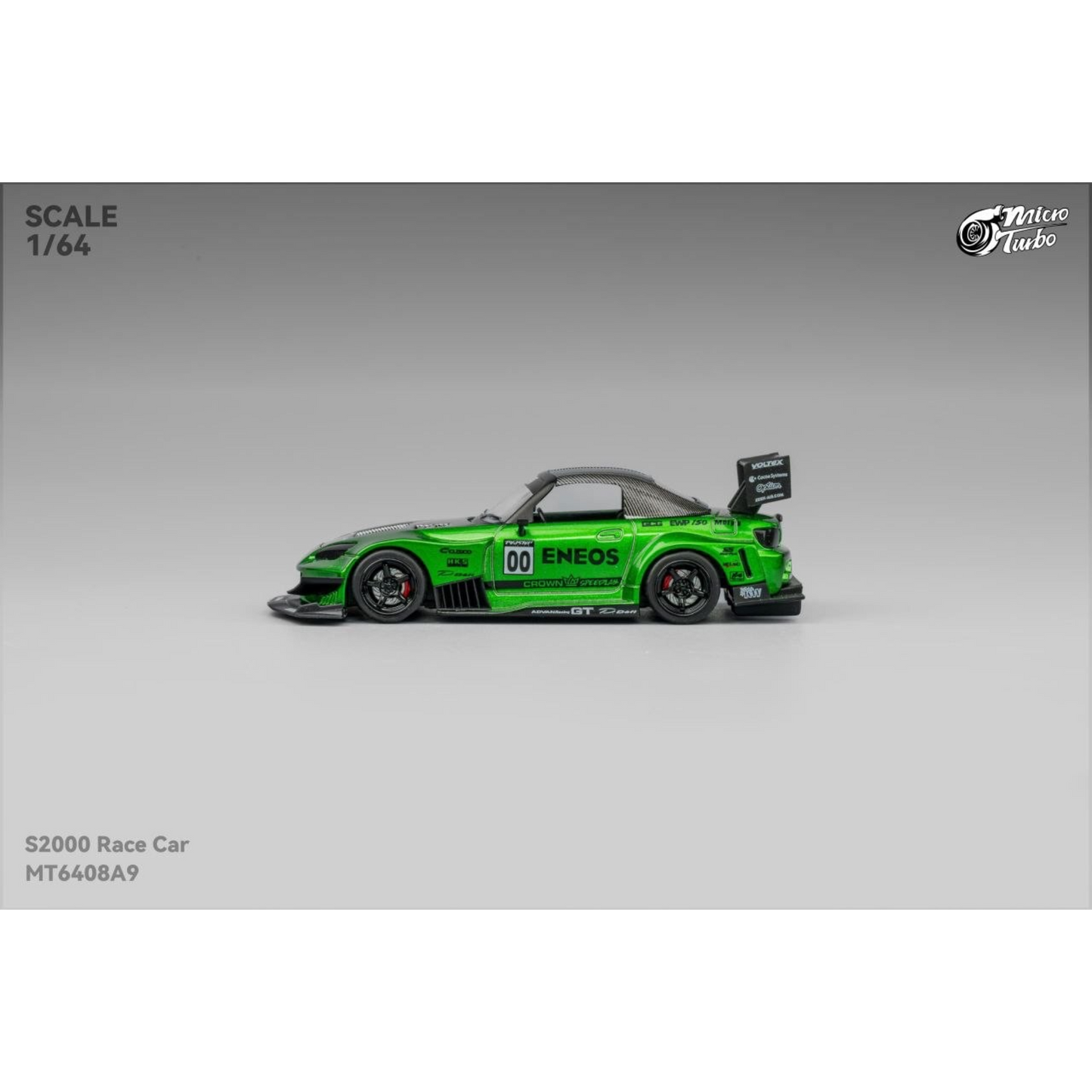 MicroTurbo - Pre-Order - Custom S2000 Race Car, Metallic Green - MT6408A9