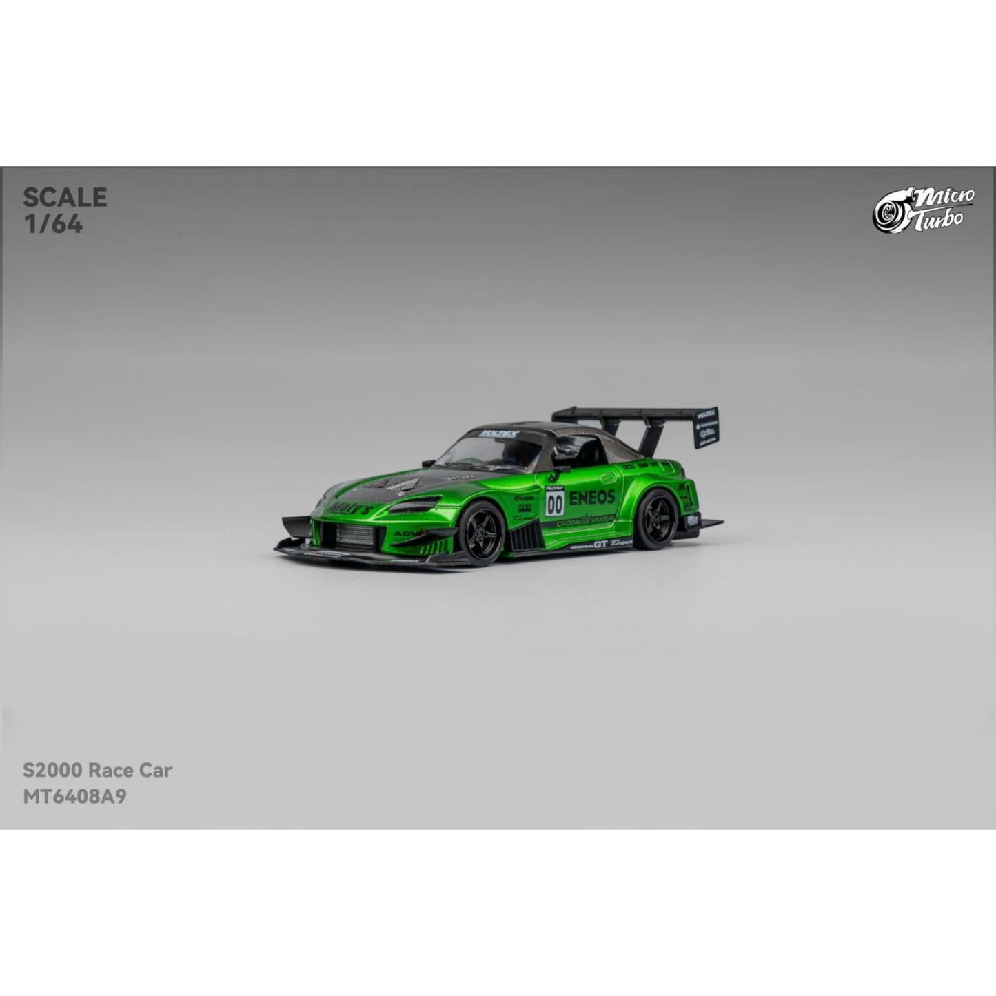 MicroTurbo - Pre-Order - Custom S2000 Race Car, Metallic Green - MT6408A9