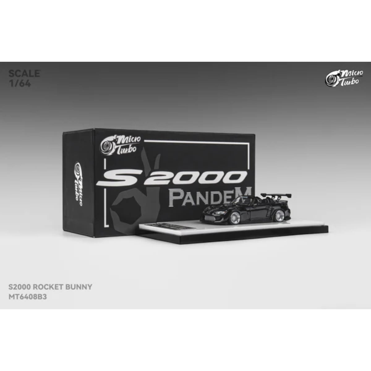 MicroTurbo - Custom S2000 Rocket Bunny - Metallic Black - MT6408B3