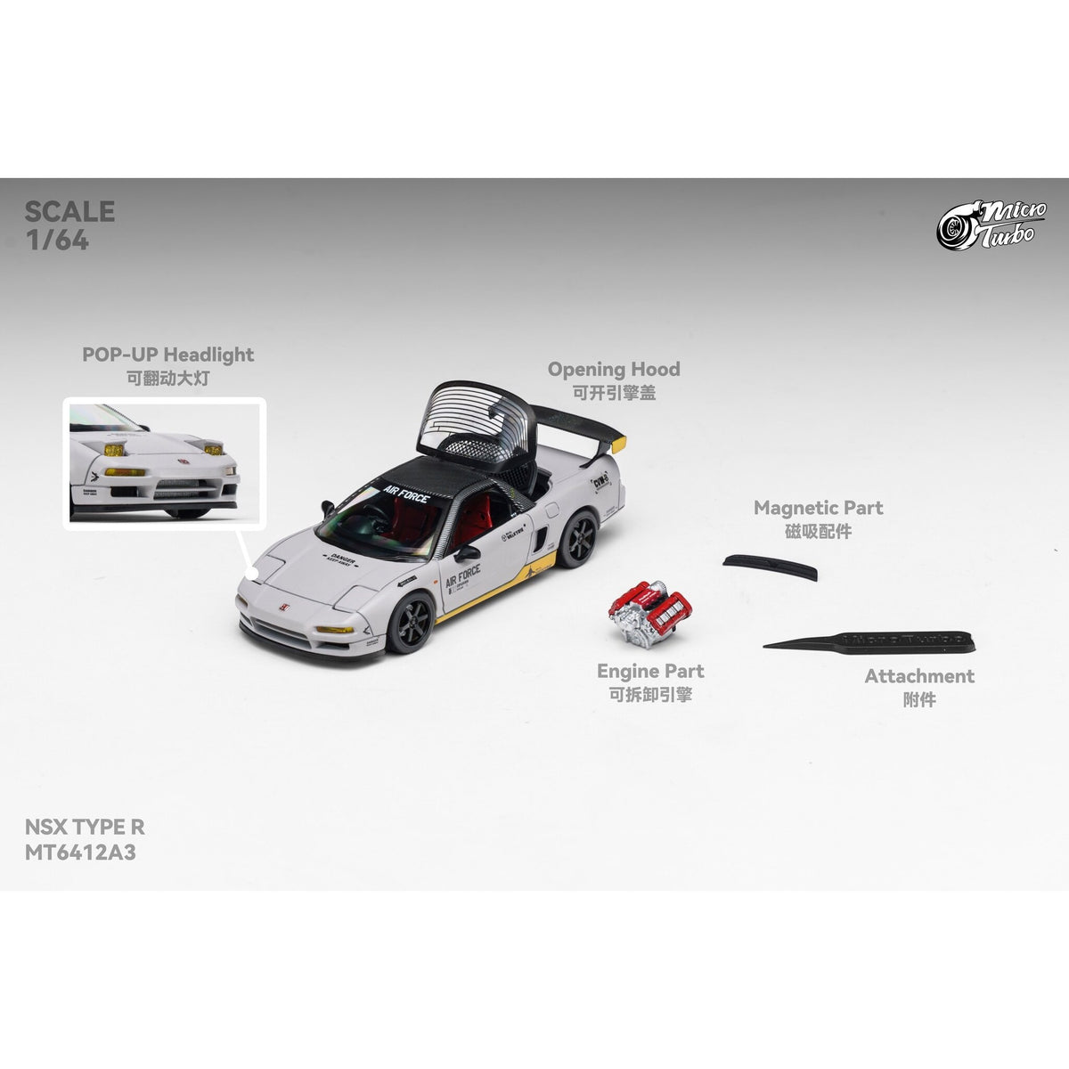 MicroTurbo - Pre-Order - Custom NSX-R NA1, Air Force - MT6412A3