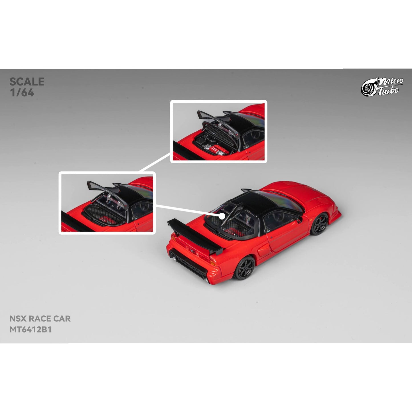 MicroTurbo - Pre-Order - Custom NSX Race Car - Classic Red - MT6412B1