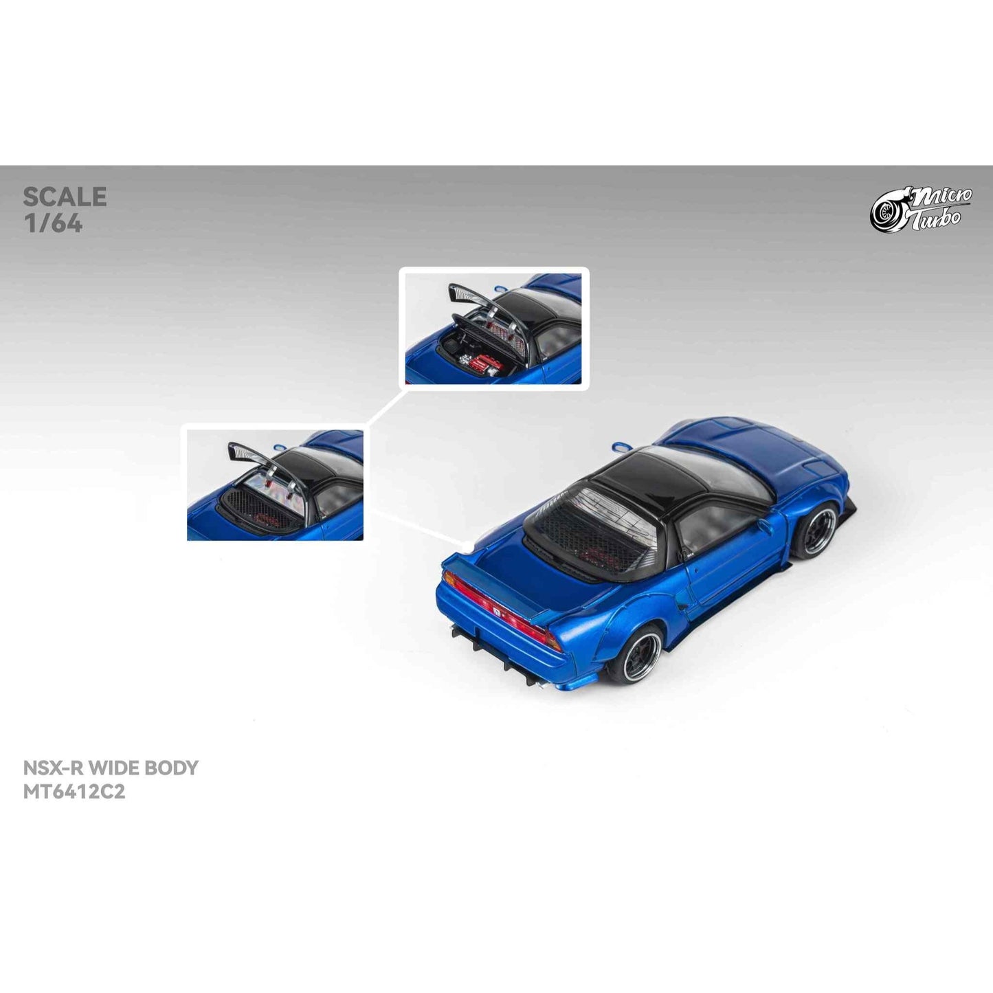 MicroTurbo - Pre-Order - Custom NSX-R Wide Body - Candy Blue - MT6412C2