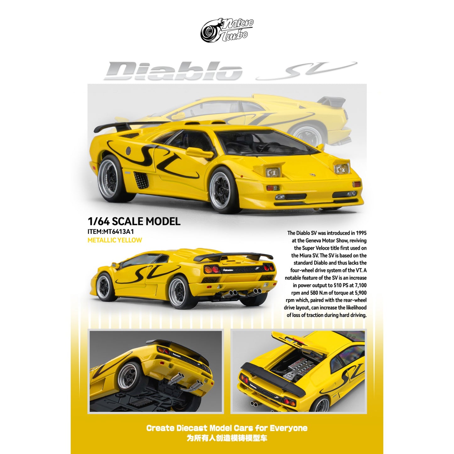MicroTurbo - Custom Diablo SV, Metallic Yellow - MT6413A1