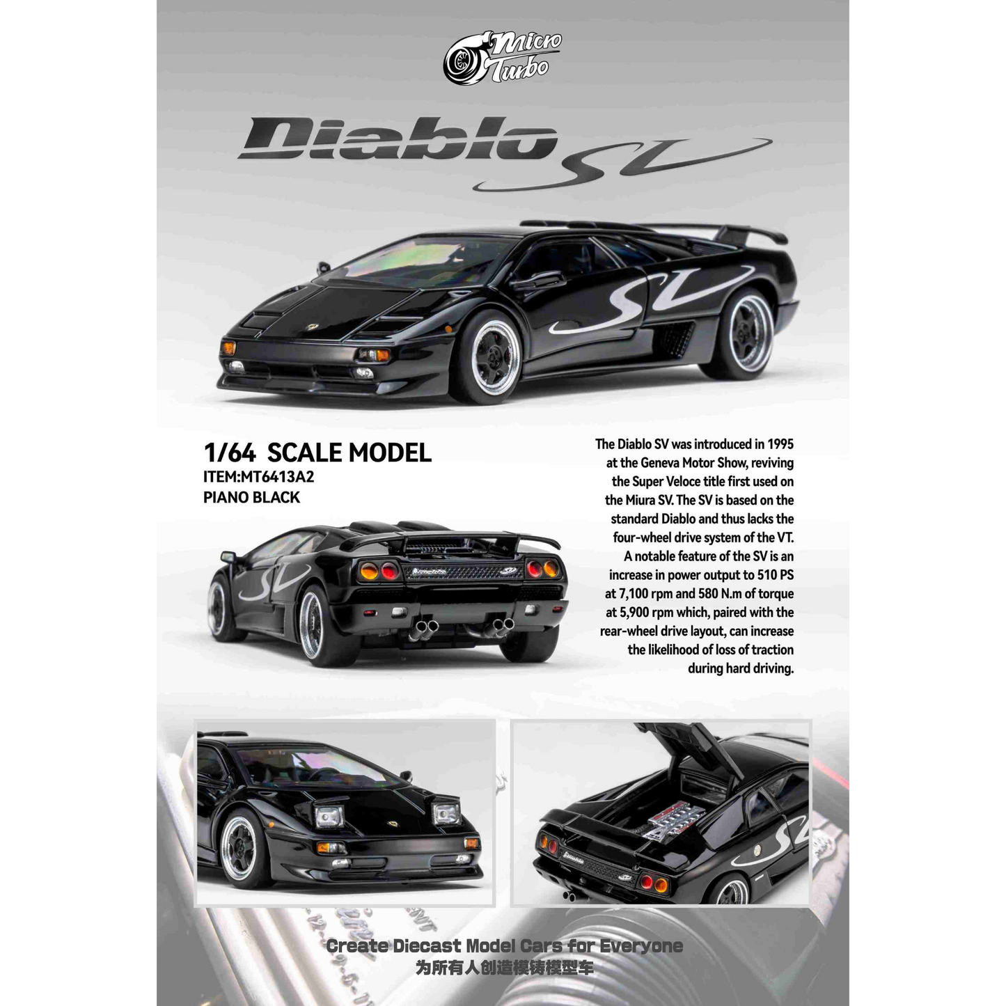 MicroTurbo - Pre-Order - Custom Diablo SV, Metallic Black - MT6413A2