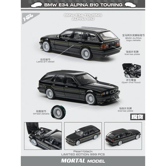 Mortal Diecast - Pre-Order - BMW E34 ALPINA B10 TOURING, black - MO64-E34TB10-BLK
