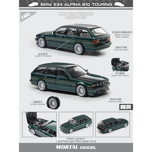 Mortal Diecast - Pre-Order - BMW E34 ALPINA B10 TOURING, Green - MO64-E34TB10-GRN