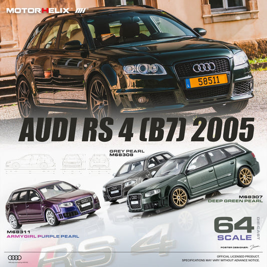 Motorhelix - Pre-Order - Audi RS4 (B7) 2005 - Grey Pearl - M68308