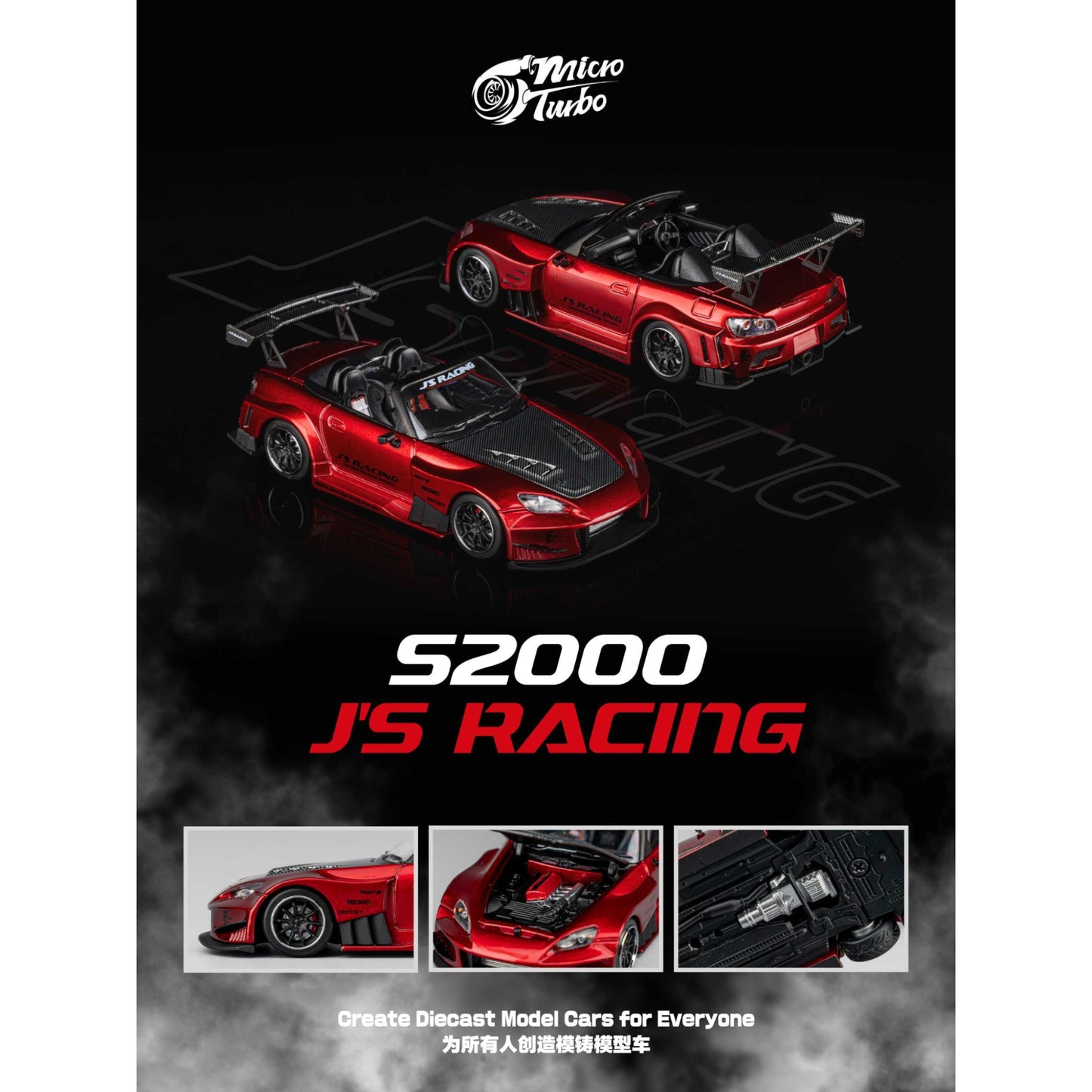 MicroTurbo - Custom S2000 JS Racing - Candy Red - MT6408A6