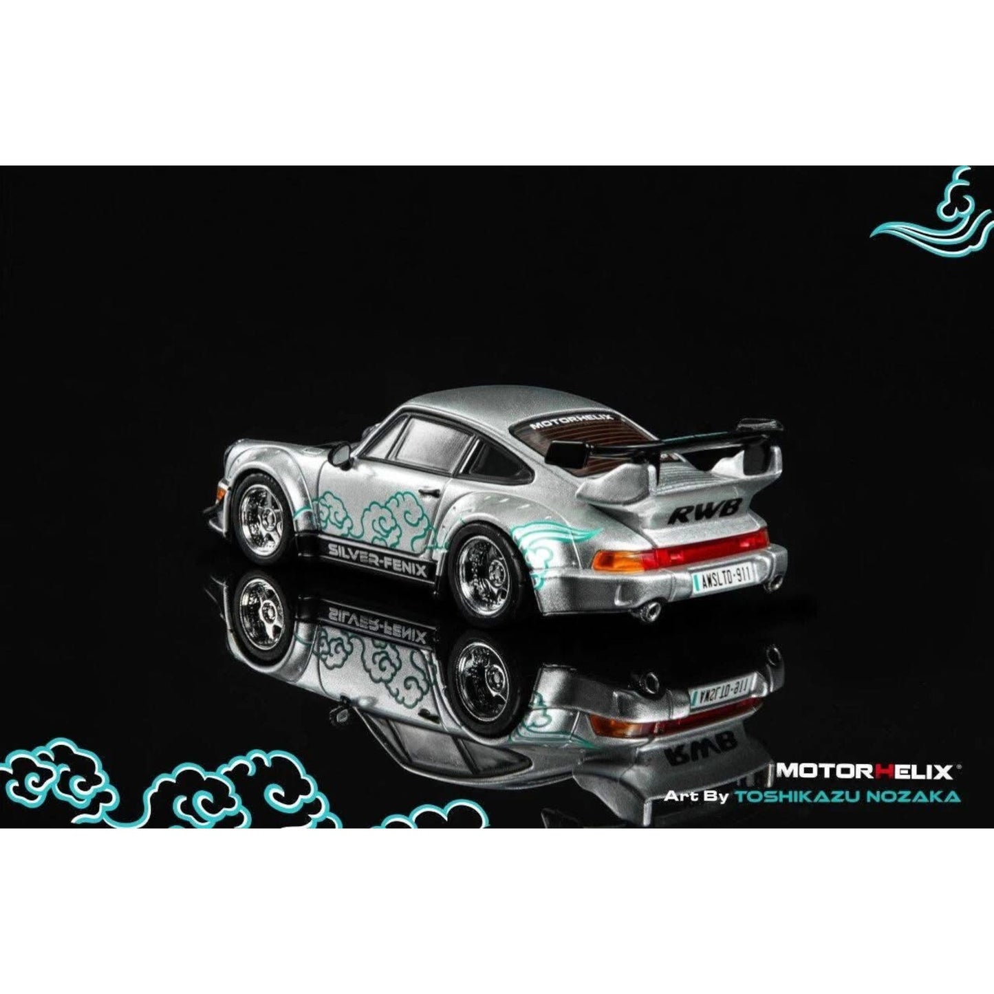 Motorhelix x Toshikazu Nozaka - RWB 964 Silver-Fenix with Air-Cooled Engine Display - 2026 Cool Car Show