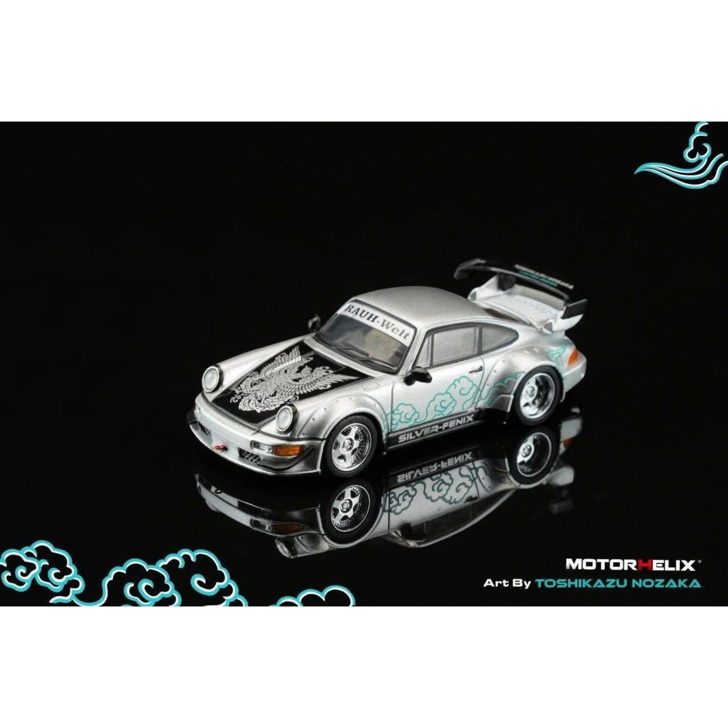Motorhelix x Toshikazu Nozaka - RWB 964 Silver-Fenix with Air-Cooled Engine Display - 2026 Cool Car Show