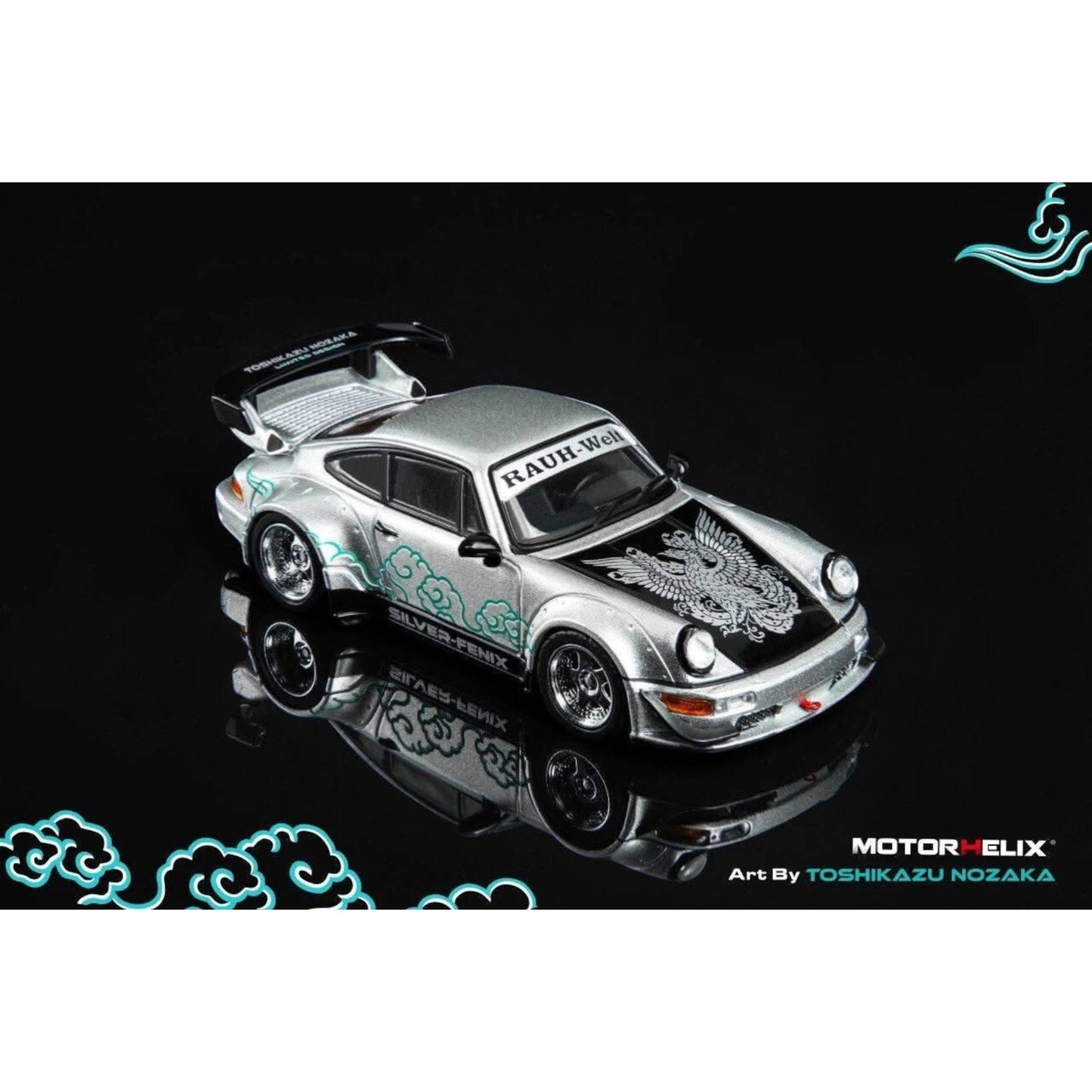 Motorhelix x Toshikazu Nozaka - RWB 964 Silver-Fenix with Air-Cooled Engine Display - 2026 Cool Car Show