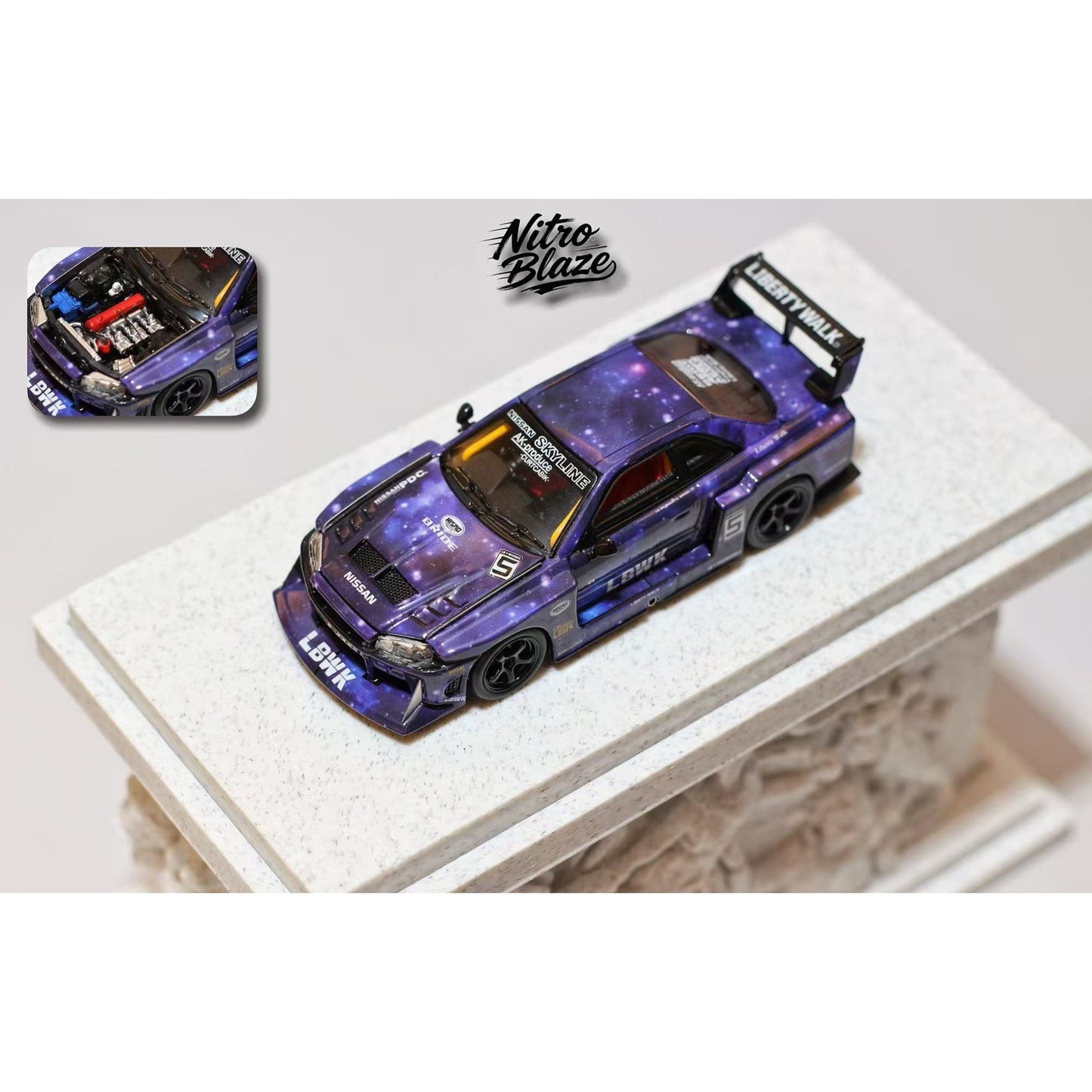 NitroBlaze - Pre-Order - Nissan Skyline ER34 Super Silhouette, purple - NB64-ER34-PUR