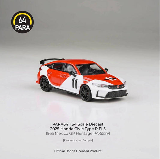 PARA64 - Pre-Order - 2025 Honda Civic Type R FL5 #11 1965 Mexico GP Heritage, white/red - PA-55591