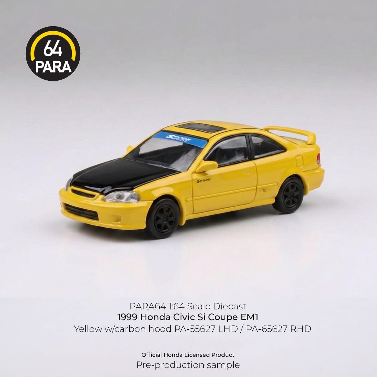 PARA64 - Pre-Order - 1999 Honda Civic Si Coupe EM1, yellow - PA-55627
