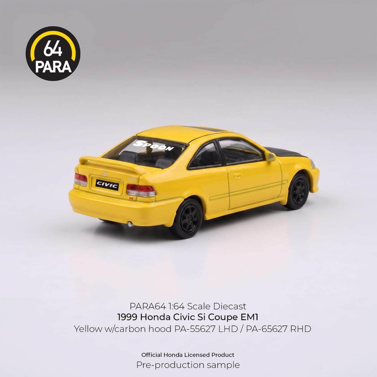 PARA64 - Pre-Order - 1999 Honda Civic Si Coupe EM1, yellow - PA-55627