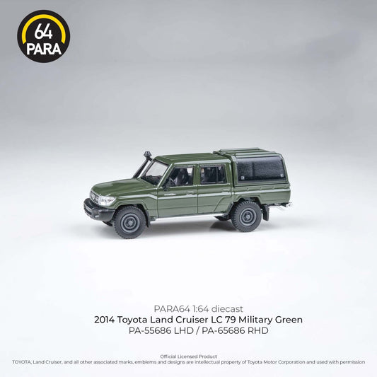 PARA64 - Pre-Order - 2014 Toyota Land Cruiser LC 79, Military green - PA-55686 (LHD)
