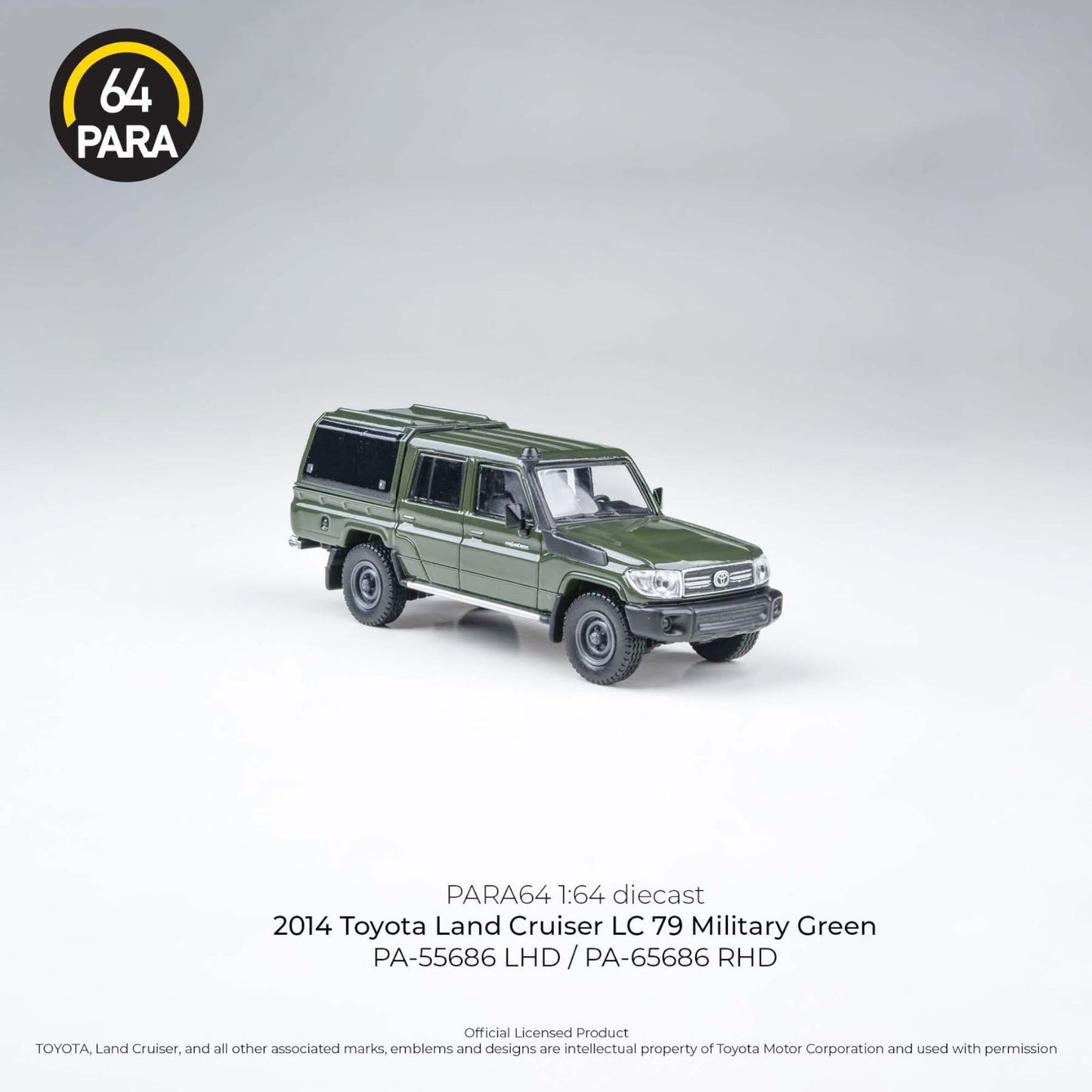 PARA64 - Pre-Order - 2014 Toyota Land Cruiser LC 79, Military green - PA-55686 (LHD)