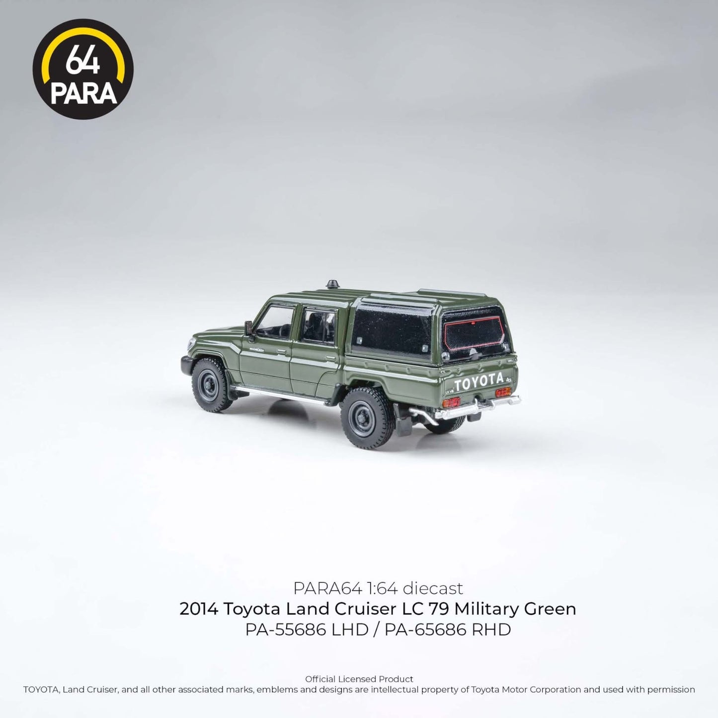 PARA64 - Pre-Order - 2014 Toyota Land Cruiser LC 79, Military green - PA-55686 (LHD)
