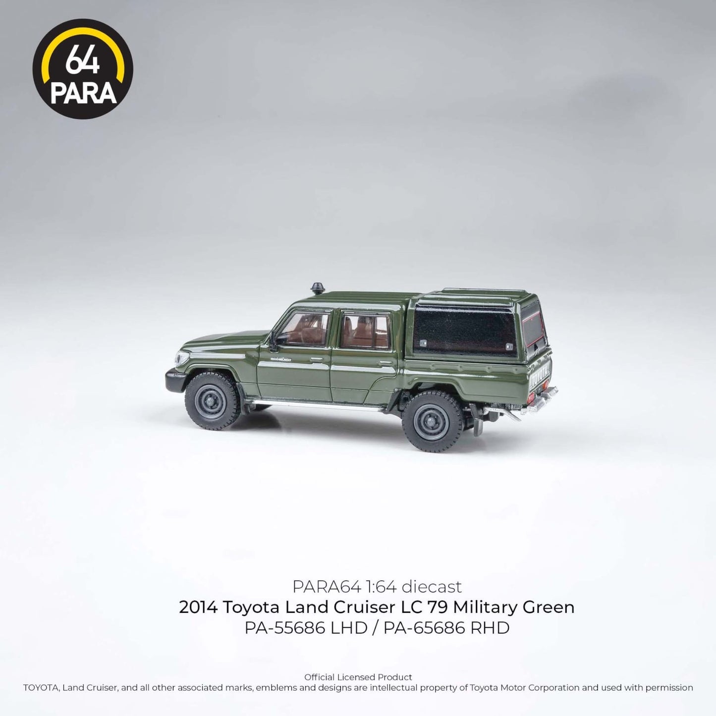 PARA64 - Pre-Order - 2014 Toyota Land Cruiser LC 79, Military green - PA-55686 (LHD)