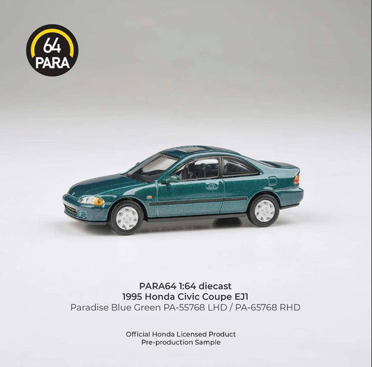 PARA64 - Pre-Order - 1995 Honda Civic Coupe EJ1 Paradise, blue green - PA-55768 (LHD)