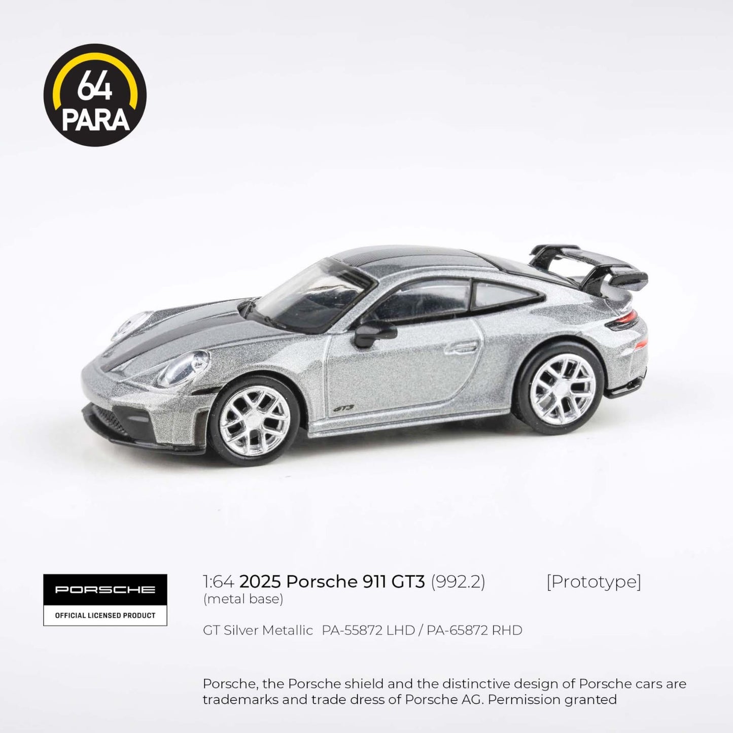 PARA64 - 2025 Porsche 911 GT3 (992.2), GT silver - PA-55872 (LHD)