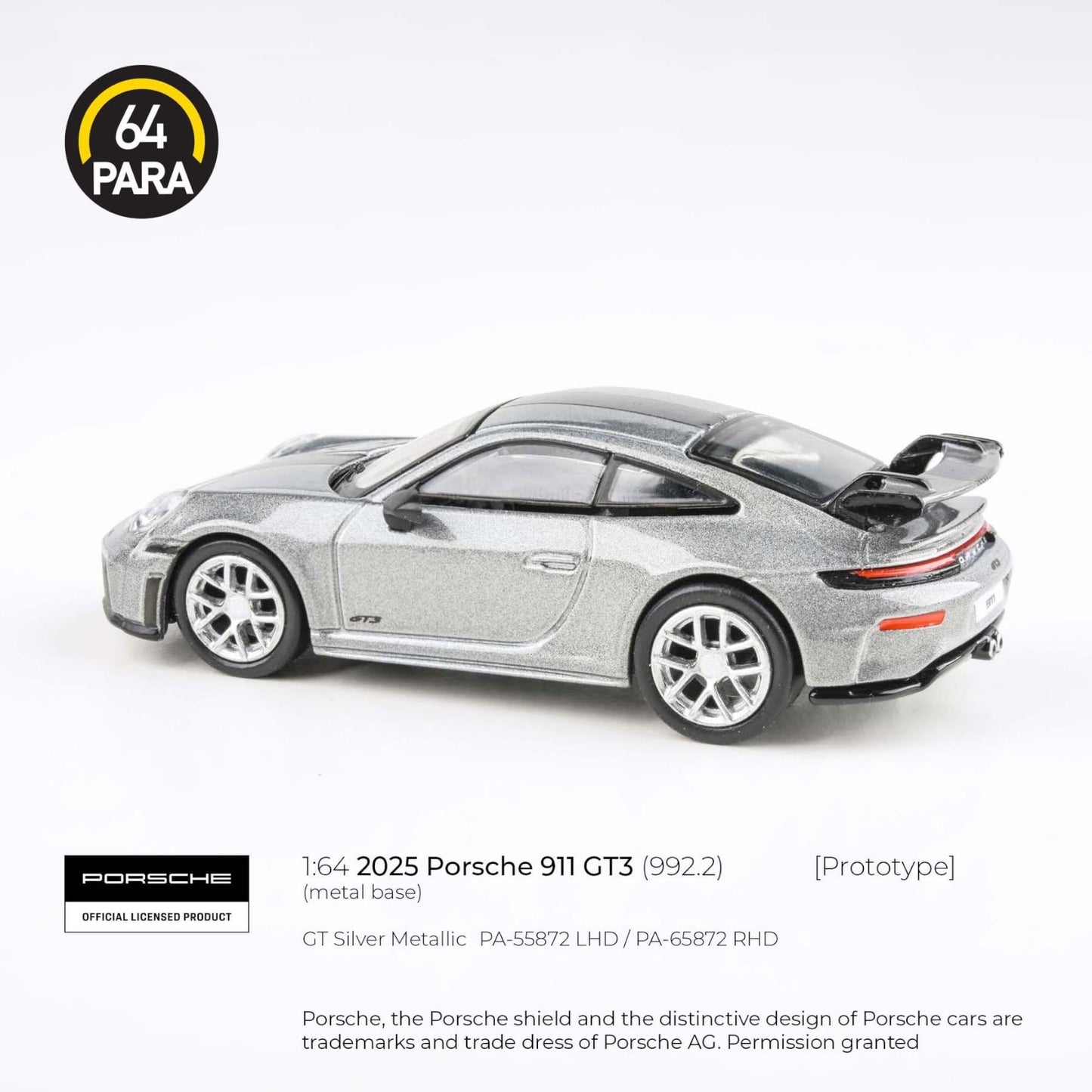 PARA64 - 2025 Porsche 911 GT3 (992.2), GT silver - PA-55872 (LHD)
