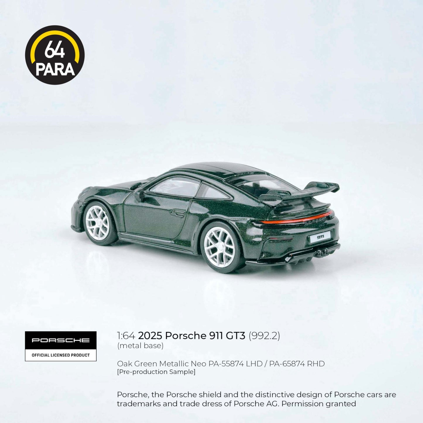 PARA64 - Pre-Order - 2025 Porsche 911 GT3 - Oak Green Metallic - PA-55874 (LHD) (Kopie)