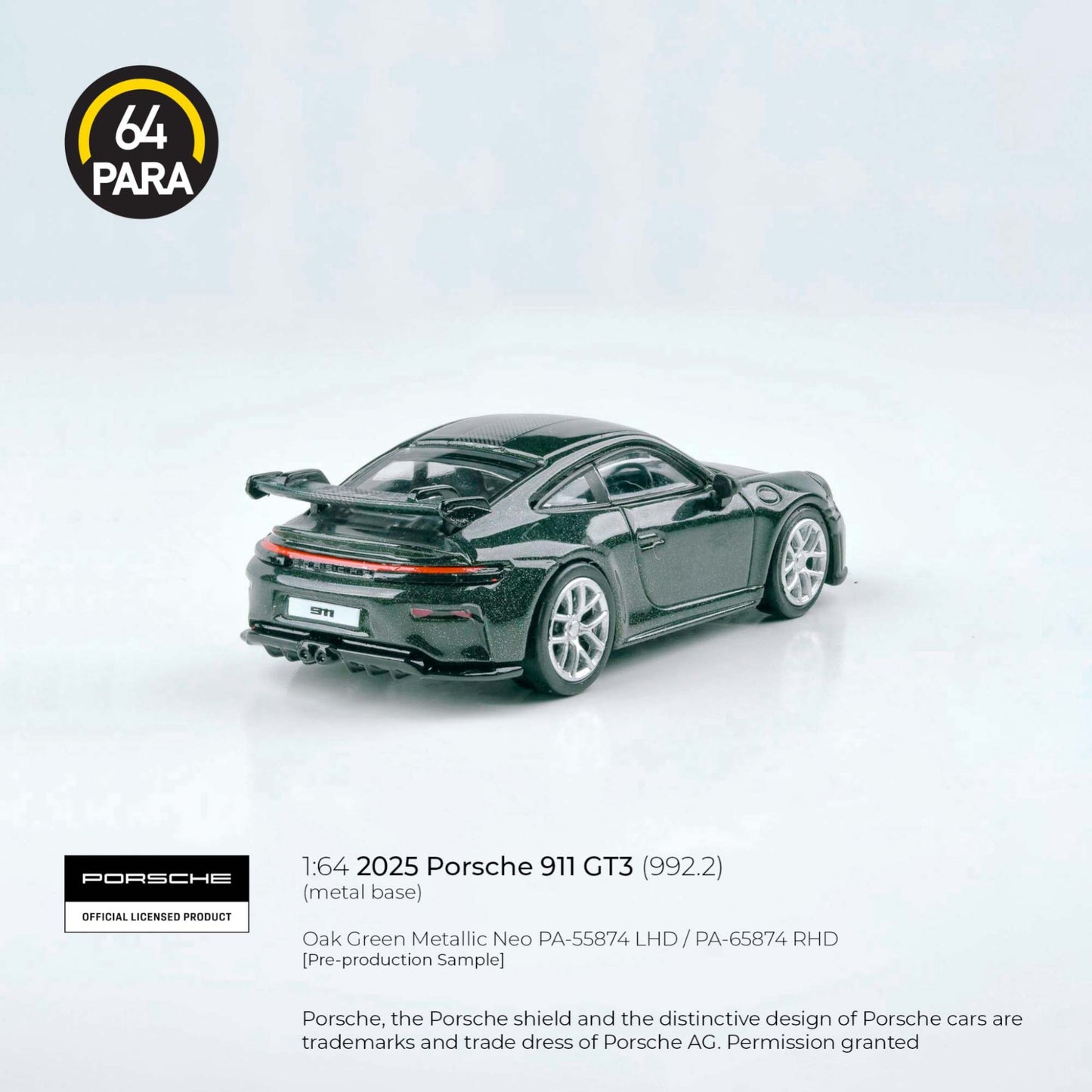 PARA64 - Pre-Order - 2025 Porsche 911 GT3 - Oak Green Metallic - PA-55874 (LHD) (Kopie)