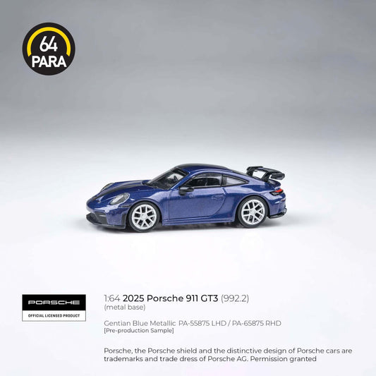 PARA64 - Pre-Order - 2025 Porsche 911 GT3 (992.2), gentian blue metallic - PA-55875 (LHD)