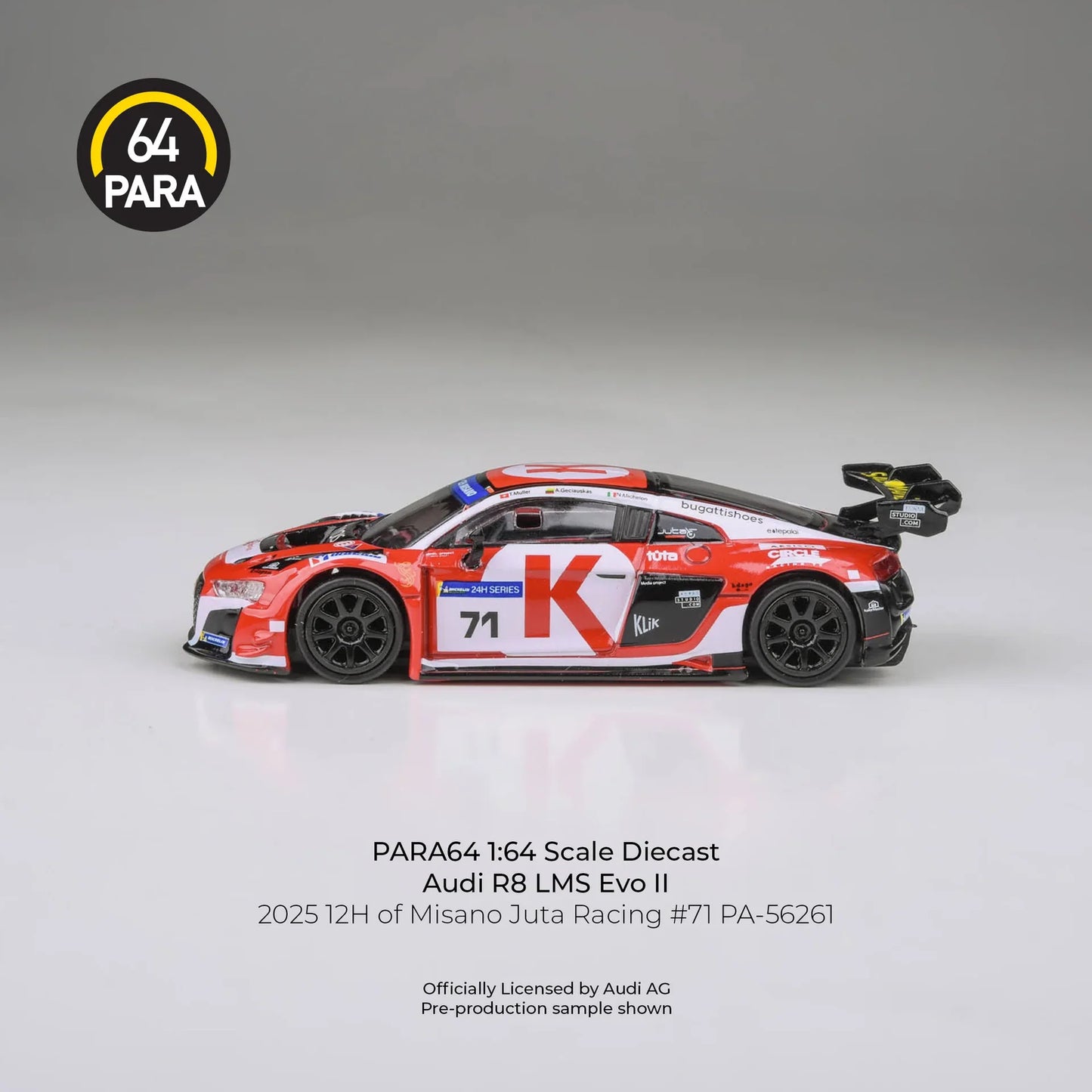 PARA64 - Pre-Order - 2025 Audi R8 LMS Evo #71 12H of Misano Juta Racing - PA-56261