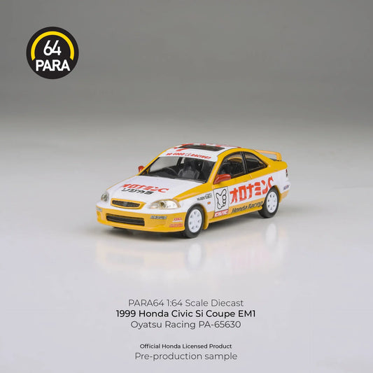 PARA64 - Pre-Order - 1999 Honda Civic EM1 Oyatsu Racing, white/orange - PA-65630