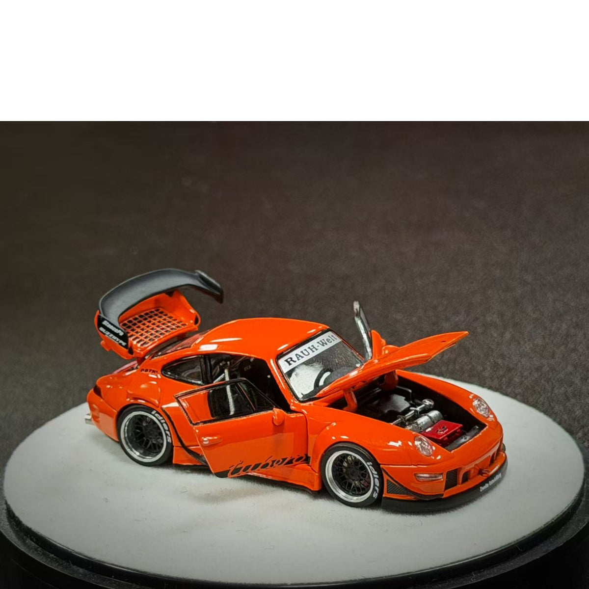 PGM Diecast - Pre-Order - RWB993  Bright Orange with Luxury (Round Base) - PGM-640315-O