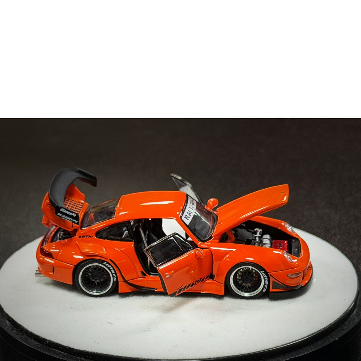 PGM Diecast - Pre-Order - RWB993  Bright Orange with Luxury (Round Base) - PGM-640315-O
